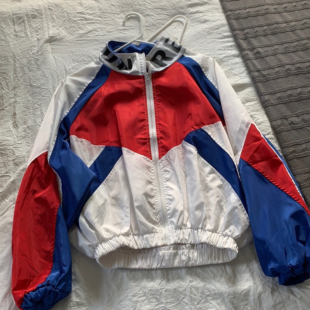 Red white blue windbreaker
